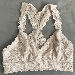 cream lace bralette